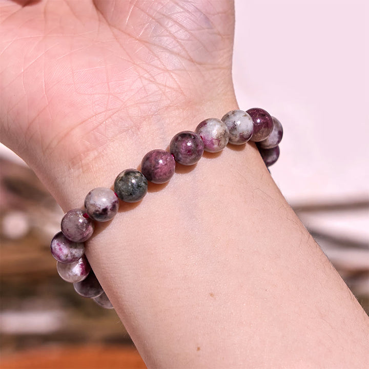 Bracelet de calme en pierre de Bouddha avec divers cristaux, malachite, lazurite et hémimorphite