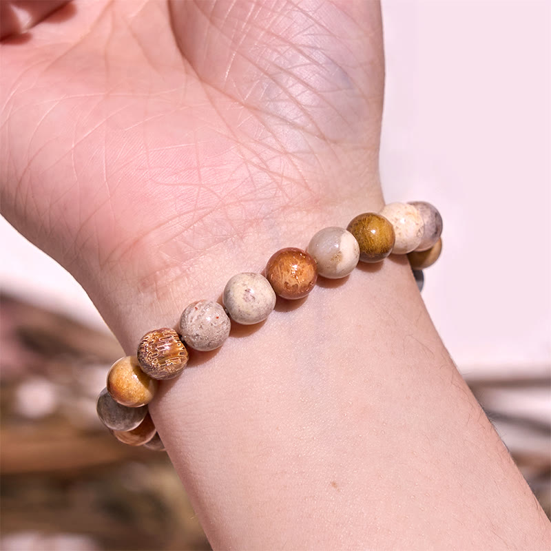Bracelet de calme en pierre de Bouddha avec divers cristaux, malachite, lazurite et hémimorphite