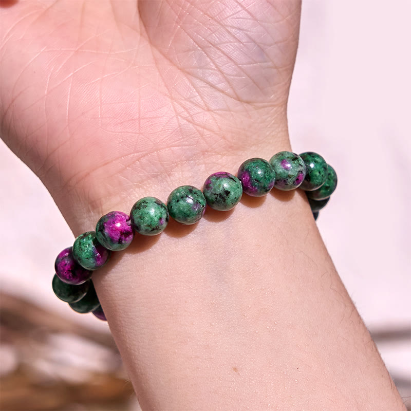 Bracelet de calme en pierre de Bouddha avec divers cristaux, malachite, lazurite et hémimorphite