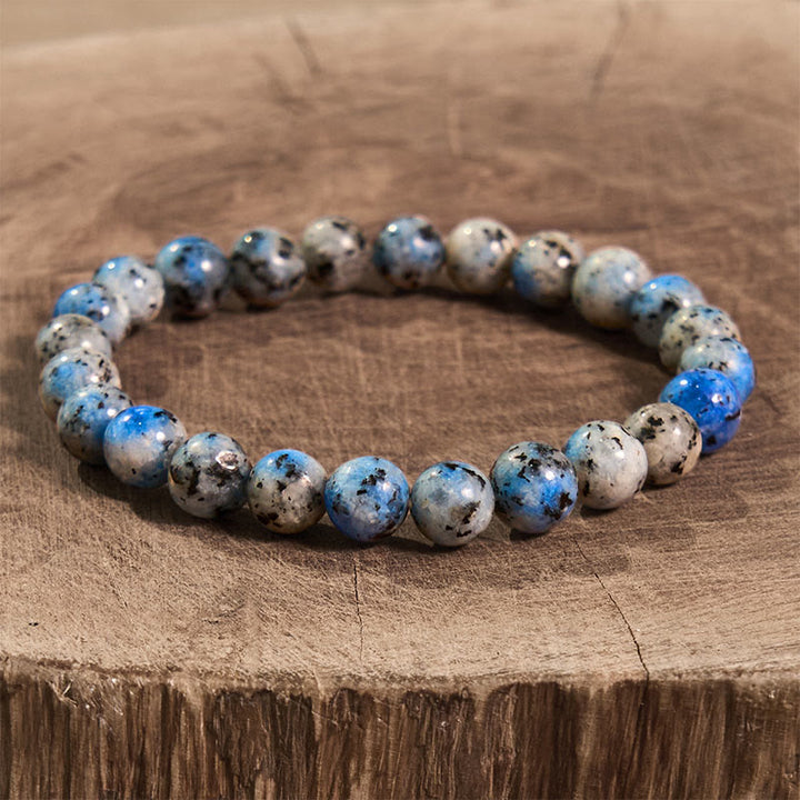 Bracelet de sérénité en pierre de Bouddha, cristaux variés, malachite, lazurite, lapis-lazuli et hémimorphite - Pierre K2 (Tour de poignet : 14-16 cm) - image 92