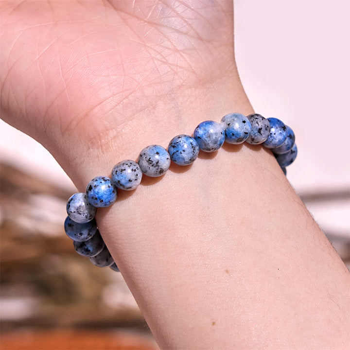Bracelet de calme en pierre de Bouddha avec divers cristaux, malachite, lazurite et hémimorphite