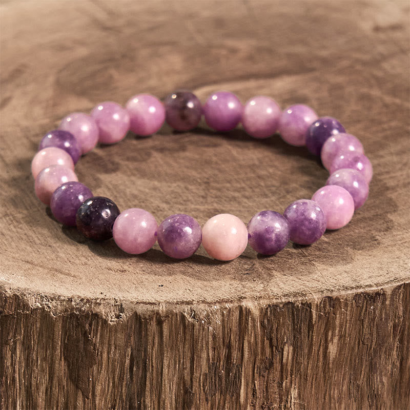 Bracelet de sérénité en pierre de Bouddha, cristaux variés, malachite, lazurite, lapis-lazuli et hémimorphite - Pierre de mica violette (Tour de poignet : 14-16 cm) - image 98