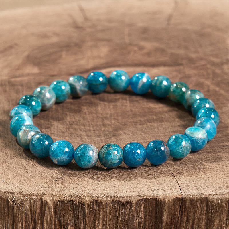 Bracelet de sérénité en pierre de Bouddha, cristaux variés, malachite, lazurite, lapis-lazuli et hémimorphite - Apatite claire (Tour de poignet : 14-16 cm) - image 101