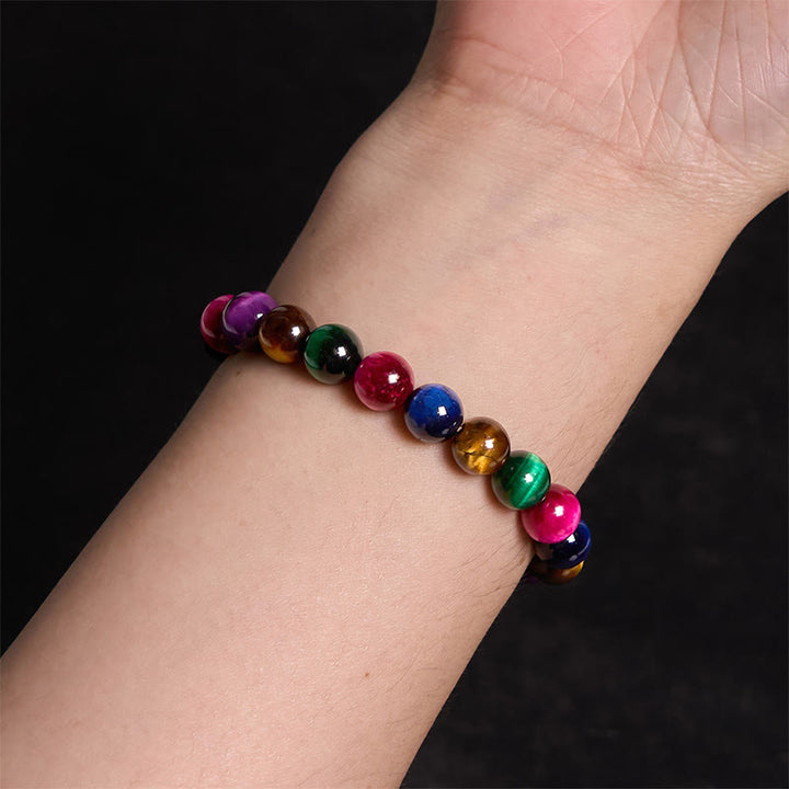 Bracelet de calme en pierre de Bouddha avec divers cristaux, malachite, lazurite et hémimorphite