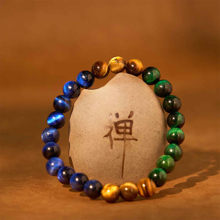 Bracelet de calme en pierre de Bouddha avec divers cristaux, malachite, lazurite et hémimorphite