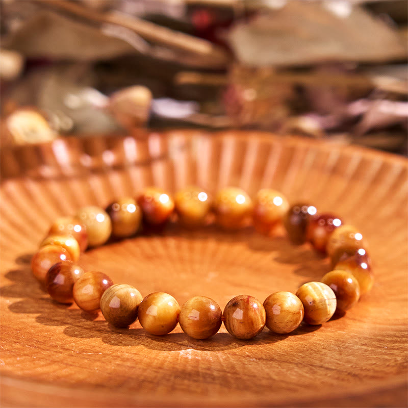 Bracelet de sérénité en pierre de Bouddha, cristaux variés, malachite, lazurite, lapis-lazuli et hémimorphite - Œil de tigre orange (Tour de poignet : 14-16 cm) - image 144