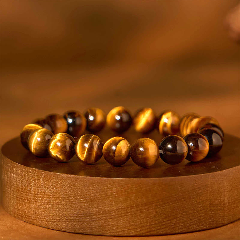Bracelet de sérénité en pierre de Bouddha, cristaux variés, malachite, lazurite, lapis-lazuli et hémimorphite - Œil de tigre jaune (Tour de poignet : 14-16 cm) - image 146