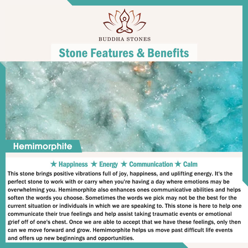 Bracelet de calme en pierre de Bouddha avec divers cristaux, malachite, lazurite et hémimorphite - image 11