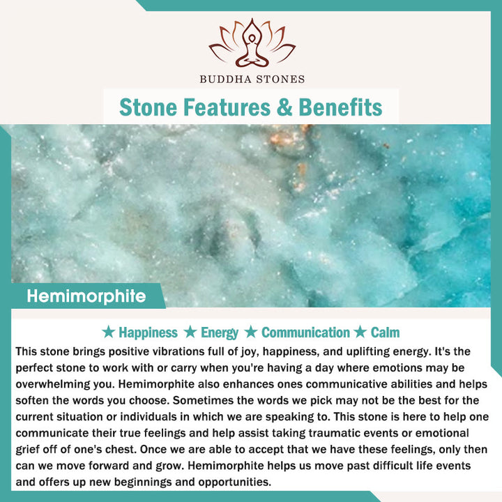 Bracelet de calme en pierre de Bouddha avec divers cristaux, malachite, lazurite et hémimorphite - image 11