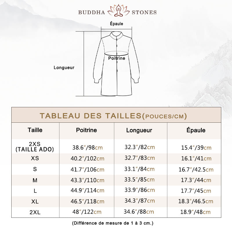 Ensemble de vêtements de pratique du Qigong, du Tai Chi et du Zen spirituel en coton et lin avec Buddha Stones et grue blanche