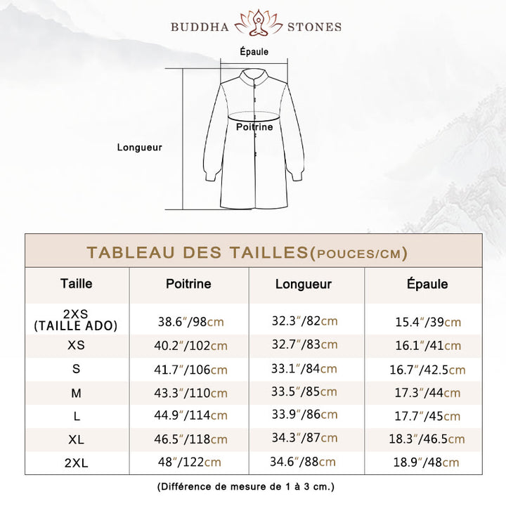 Ensemble de vêtements de pratique du Qigong, du Tai Chi et du Zen spirituel en coton et lin avec Buddha Stones et grue blanche