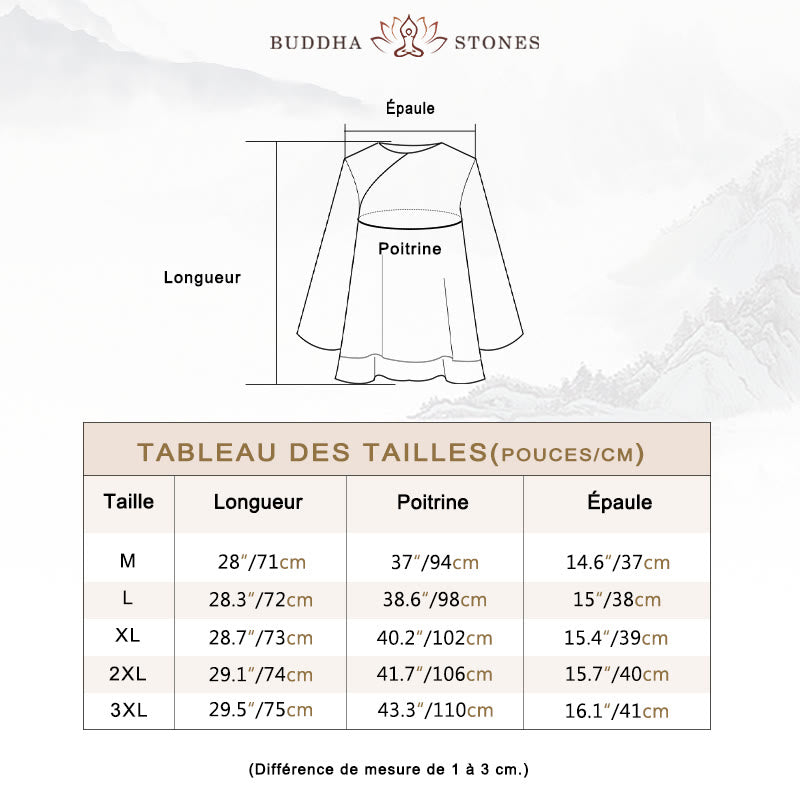 Ensemble de 2 pièces en coton et lin Buddha Stones et chemise à manches trois-quarts et pantalon à jambes larges pour femme - image 4