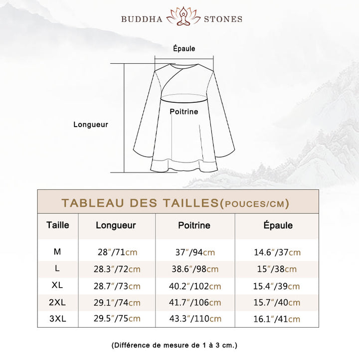 Ensemble de 2 pièces en coton et lin Buddha Stones et chemise à manches trois-quarts et pantalon à jambes larges pour femme - image 4