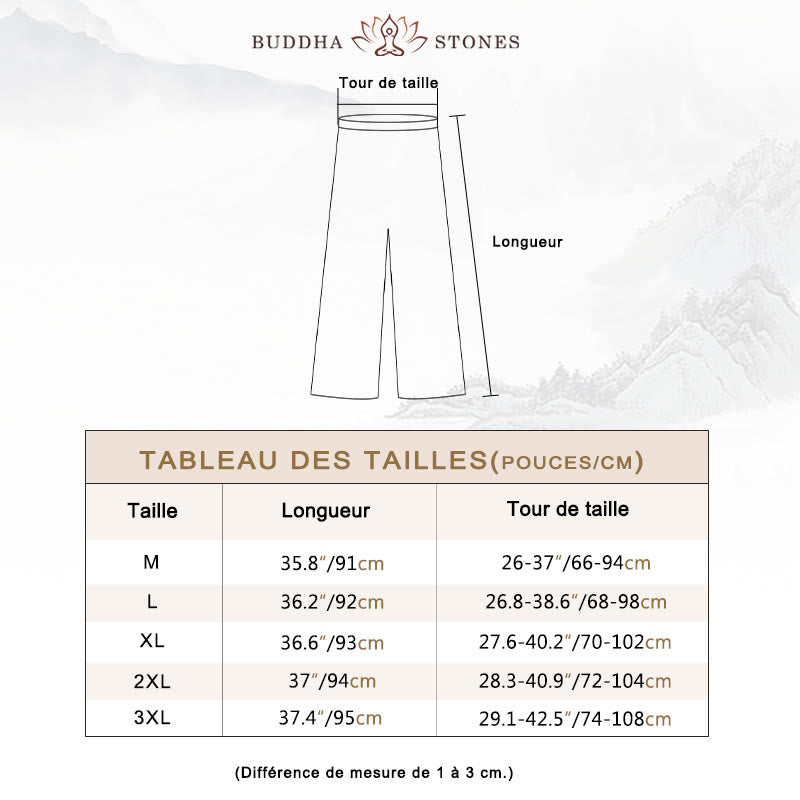 Ensemble de 2 pièces en coton et lin Buddha Stones et chemise à manches trois-quarts et pantalon à jambes larges pour femme - image 5