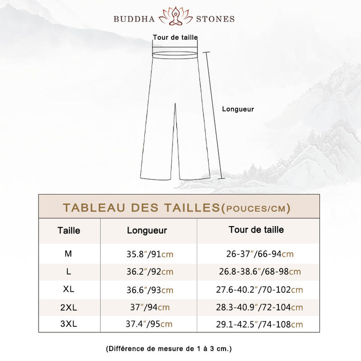 Ensemble de 2 pièces en coton et lin Buddha Stones et chemise à manches trois-quarts et pantalon à jambes larges pour femme - image 5