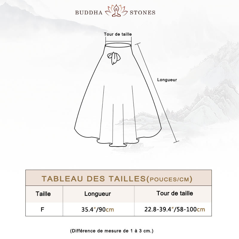 Robe jupe à lacets style bohème avec motif de fleurs et de gouttes d'eau et Buddha Stones