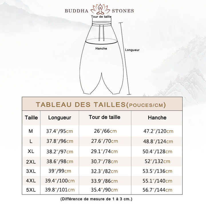 Pantalon décontracté en coton uni avec poches pour homme, motif dragon et Buddha Stones - image 5