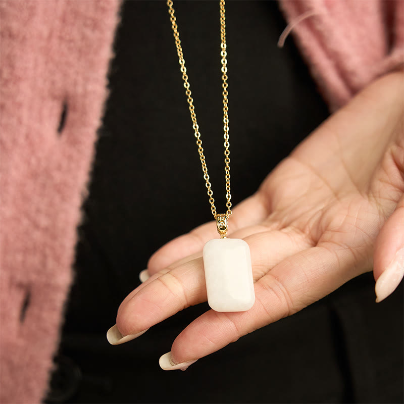 Collier pendentif de prospérité en argent et jade Hetian Buddha Stones