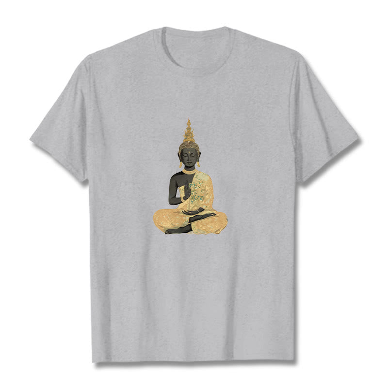 T-shirt en coton à motif Buddha Stones de Bouddha - Gris clair - 2XL - image 15