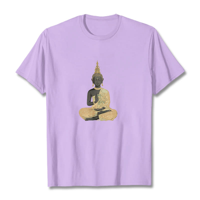 T-shirt en coton à motif Buddha Stones de Bouddha - Prune - 2XL - image 9