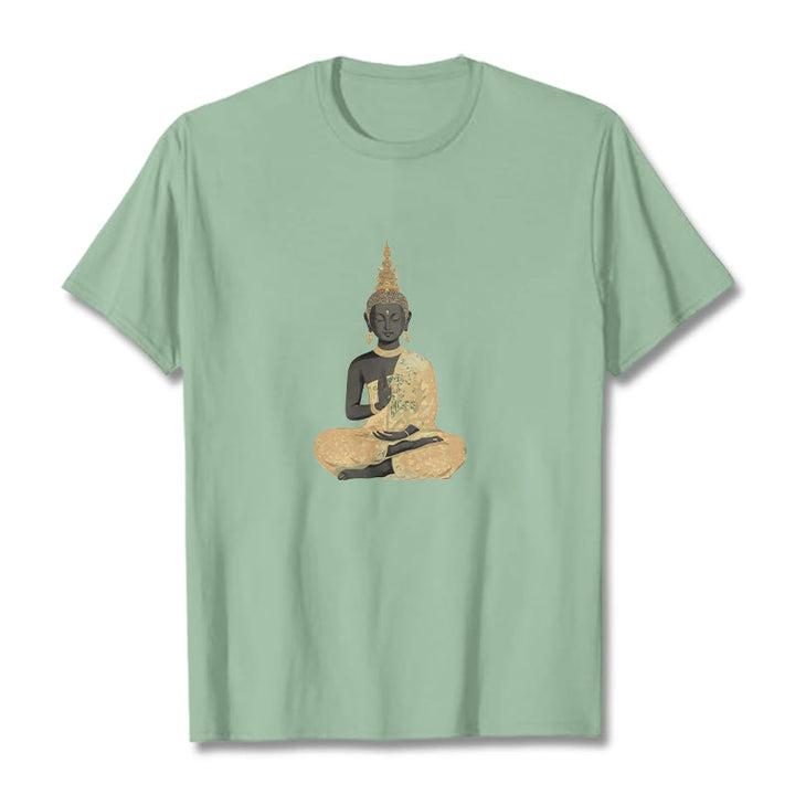 T-shirt en coton à motif Buddha Stones de Bouddha - Vert pâle - 2XL - image 16