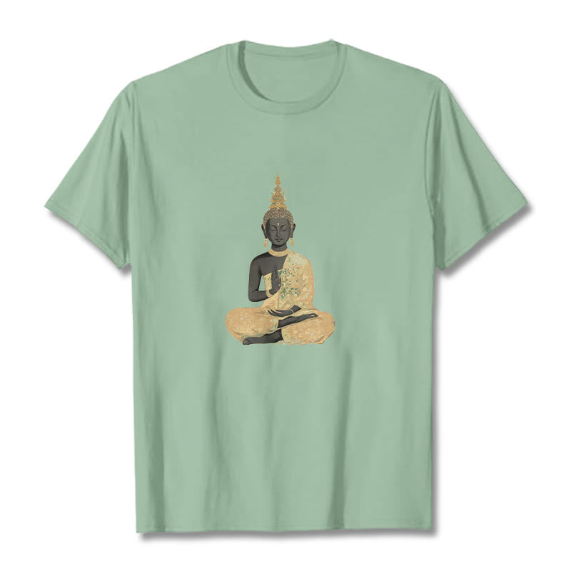 T-shirt en coton à motif Buddha Stones de Bouddha - Vert pâle - 2XL - image 17