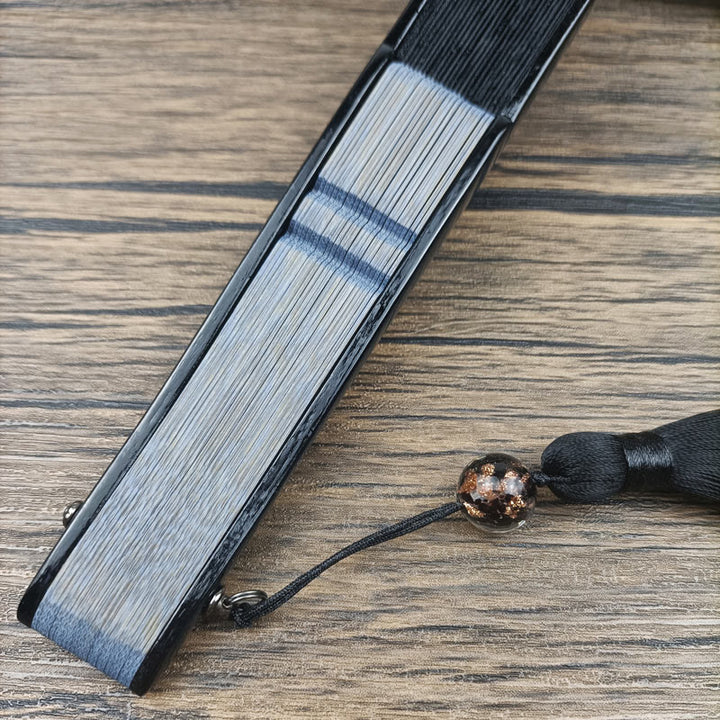 Éventail pliable à main en bambou Buddha Stones rétro