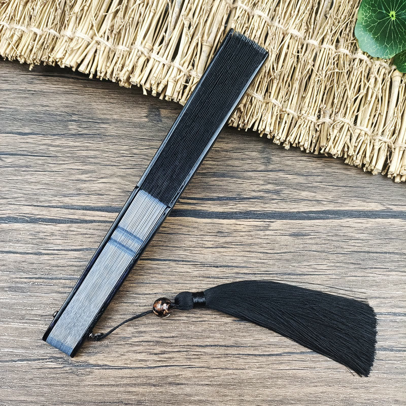 Éventail pliable à main en bambou Buddha Stones rétro