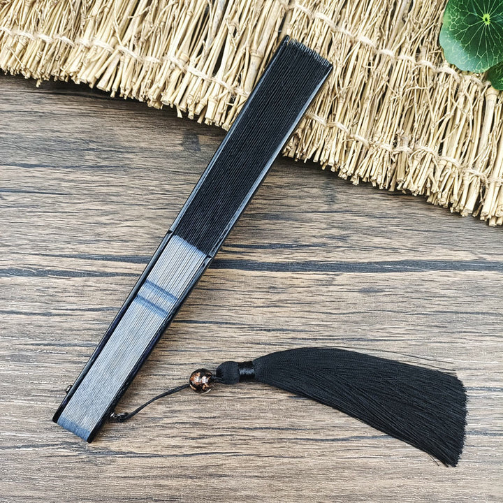 Éventail pliable à main en bambou Buddha Stones rétro