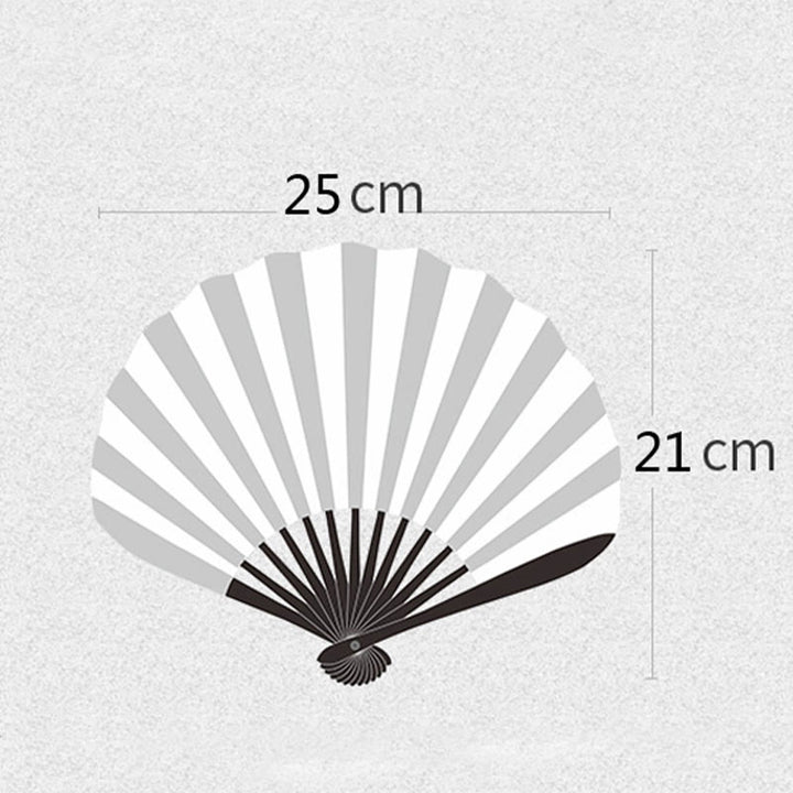 Éventail pliable en bambou à pompons en forme de coquillage avec broderie de grandes fleurs rétro de Buddha Stones