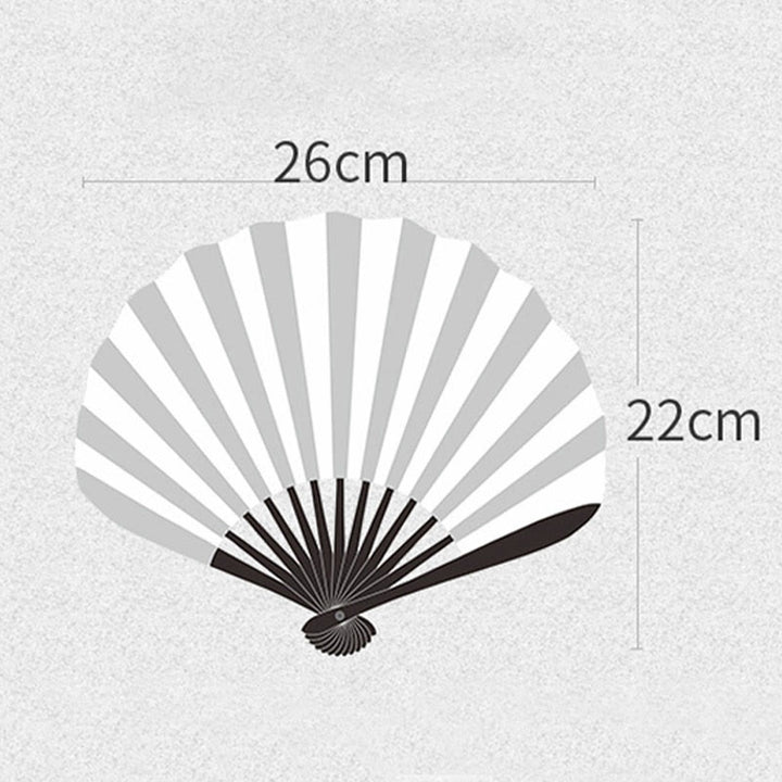 Éventail pliable en bambou avec pompons en forme de coquillage et broderie de roses et Buddha Stones