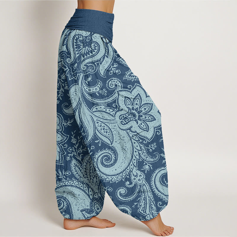 Pantalon sarouel à taille élastique pour femme avec motifs cachemire et Buddha Stones - image 1