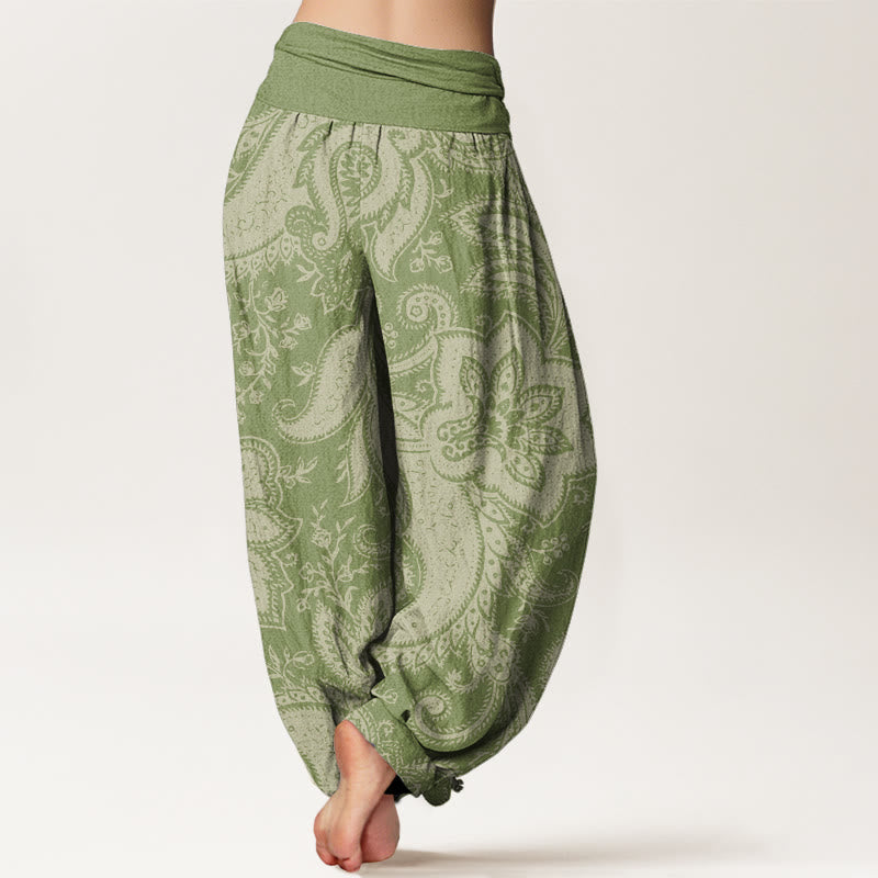 Pantalon sarouel à taille élastique pour femme avec motifs cachemire et Buddha Stones - image 10