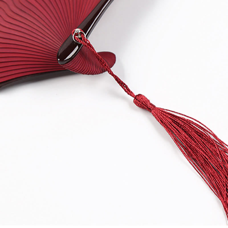 Éventail pliable en bambou à gravure creuse rétro avec Buddha Stones