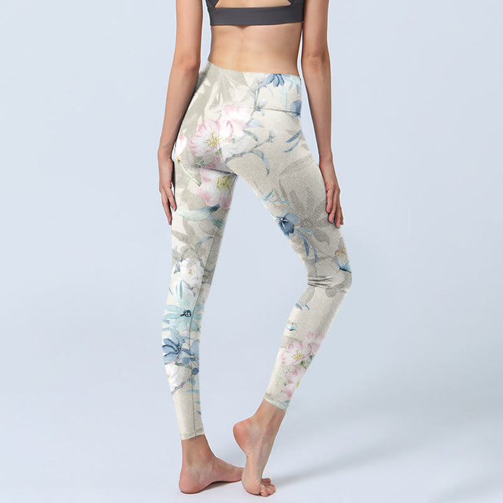 Leggings de sport à imprimé Buddha Stones Cherry Blossom Butterfly pour femme - image 4