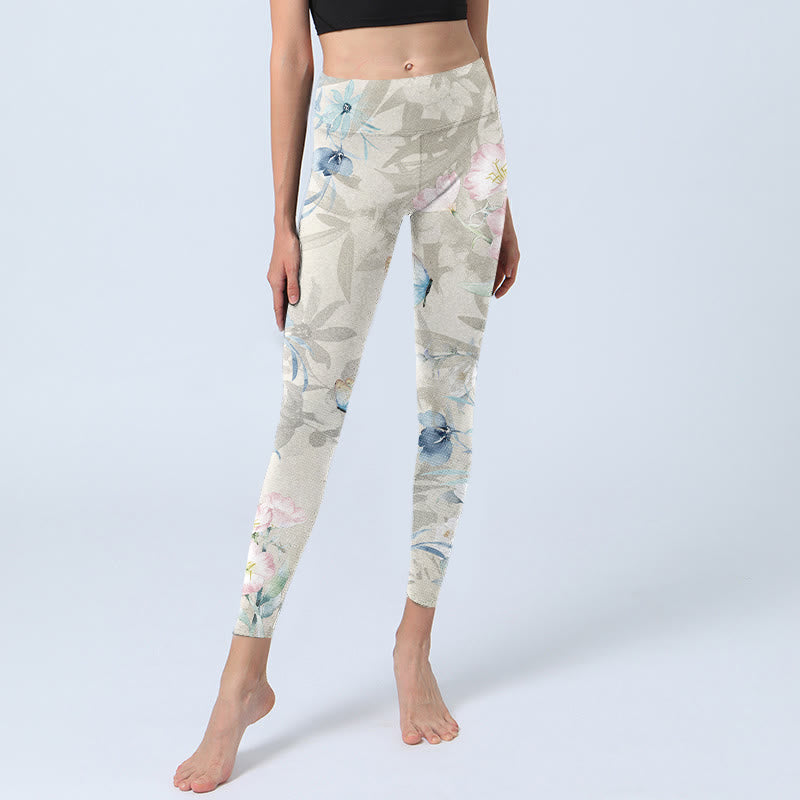 Leggings de sport à imprimé Buddha Stones Cherry Blossom Butterfly pour femme - image 6