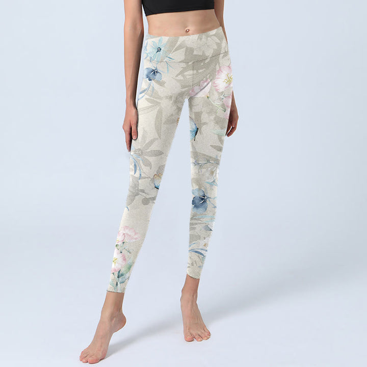 Leggings de sport à imprimé Buddha Stones Cherry Blossom Butterfly pour femme - image 6