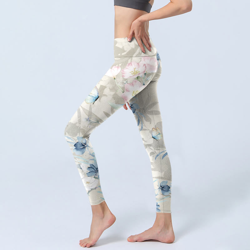 Leggings de sport à imprimé Buddha Stones Cherry Blossom Butterfly pour femme - image 3