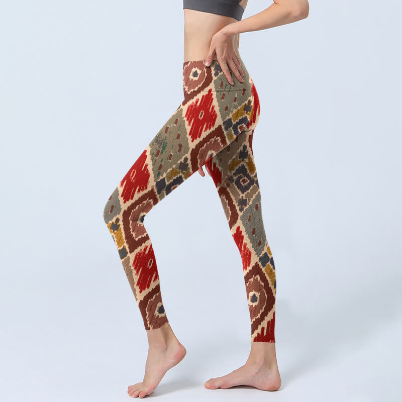 Pantalon de yoga pour femme avec leggings de sport à imprimé carreaux Buddha Stones - image 3
