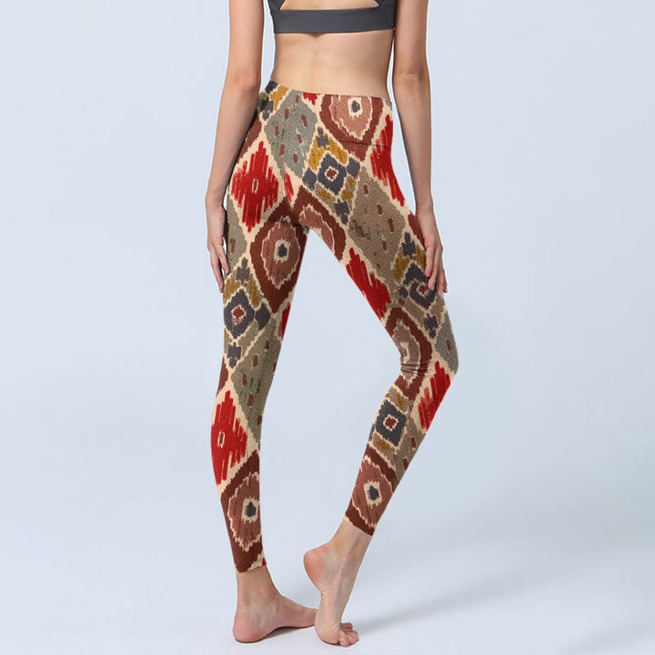 Pantalon de yoga pour femme avec leggings de sport à imprimé carreaux Buddha Stones - image 5