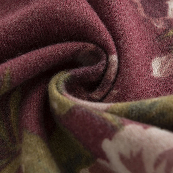 Écharpe de voyage confortable en forme de châle tibétain Buddha Stones et roses de jardin pour l'automne et l'hiver - image 10