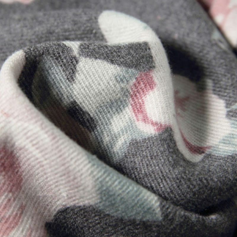 Écharpe de voyage confortable en forme de châle tibétain Buddha Stones et roses de jardin pour l'automne et l'hiver - image 21