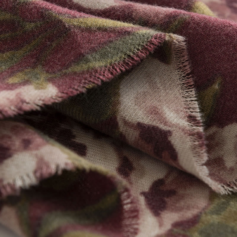 Écharpe de voyage confortable en forme de châle tibétain Buddha Stones et roses de jardin pour l'automne et l'hiver - image 11