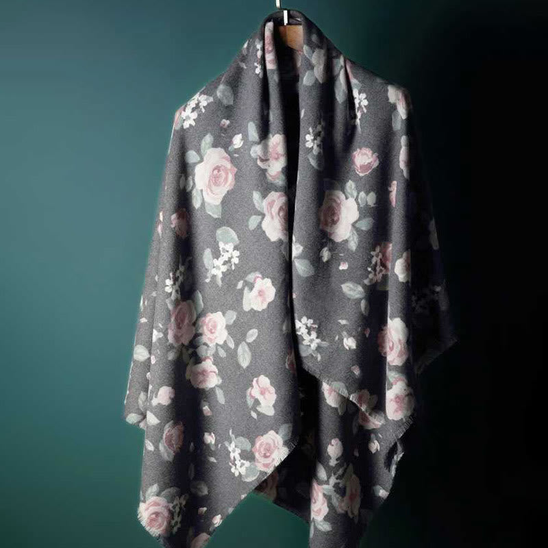 Écharpe de voyage confortable en forme de châle tibétain Buddha Stones et roses de jardin pour l'automne et l'hiver - image 16