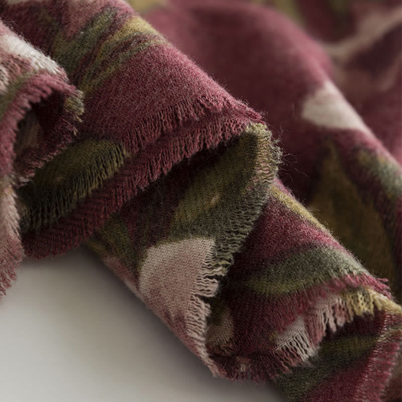 Écharpe de voyage confortable en forme de châle tibétain Buddha Stones et roses de jardin pour l'automne et l'hiver - image 12