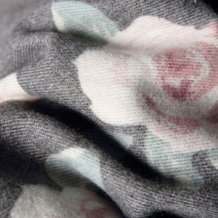 Écharpe de voyage confortable en forme de châle tibétain Buddha Stones et roses de jardin pour l'automne et l'hiver - image 24