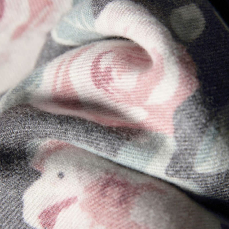 Écharpe de voyage confortable en forme de châle tibétain Buddha Stones et roses de jardin pour l'automne et l'hiver - image 23