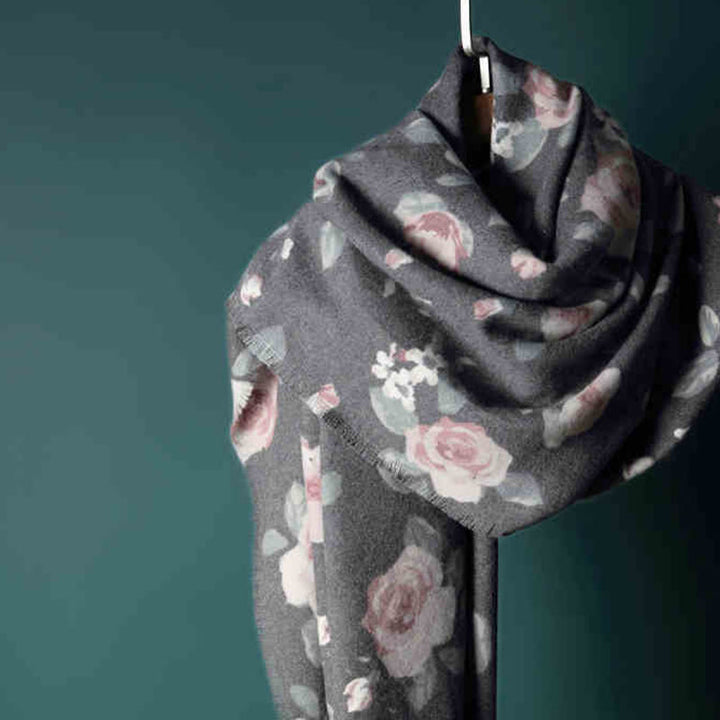 Écharpe de voyage confortable en forme de châle tibétain Buddha Stones et roses de jardin pour l'automne et l'hiver - image 17