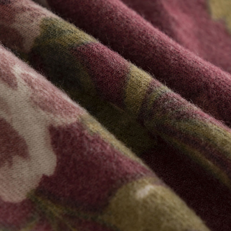 Écharpe de voyage confortable en forme de châle tibétain Buddha Stones et roses de jardin pour l'automne et l'hiver - image 8