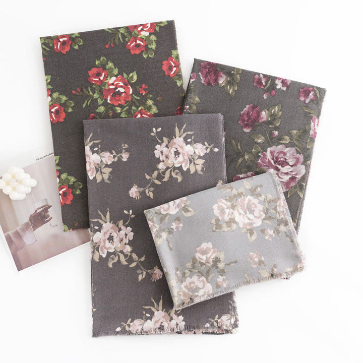 Écharpe enveloppante confortable pour l'automne et l'hiver Buddha Stones et fleurs de roses tibétaines